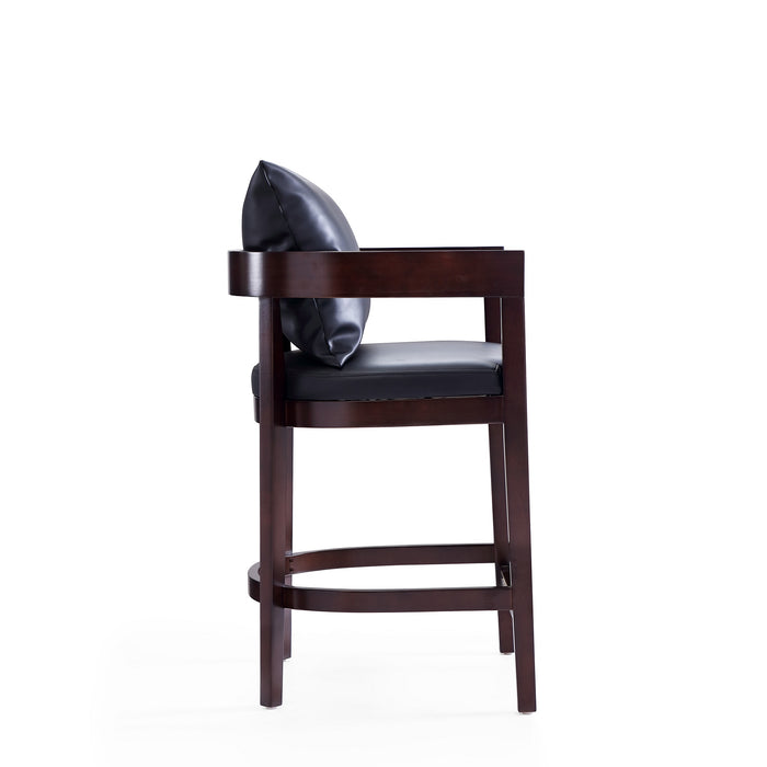 Tabouret bar Ritz de Manhattan Comfort de hauteur comptoir de 34 po en hêtre - noir et noyer foncé