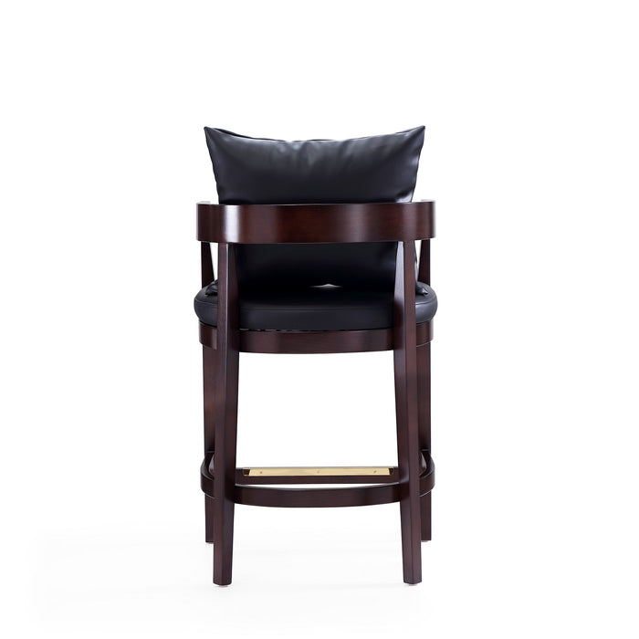 Tabouret bar Ritz de Manhattan Comfort de hauteur comptoir de 34 po en hêtre - noir et noyer foncé
