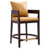 Tabouret bar Ritz de Manhattan Comfort de hauteur comptoir de 34 po en hêtre - chameau et noyer foncé