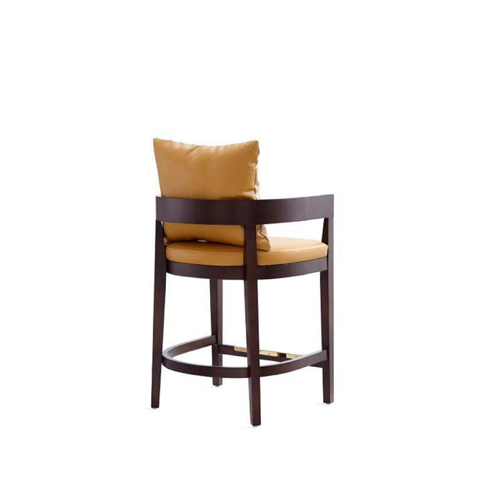 Tabouret bar Ritz de Manhattan Comfort de hauteur comptoir de 34 po en hêtre - chameau et noyer foncé