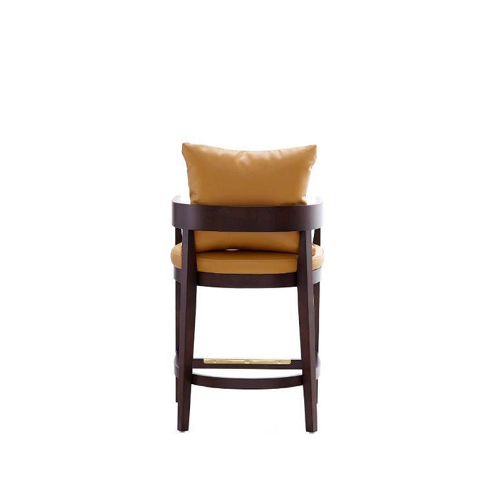 Tabouret bar Ritz de Manhattan Comfort de hauteur comptoir de 34 po en hêtre - chameau et noyer foncé