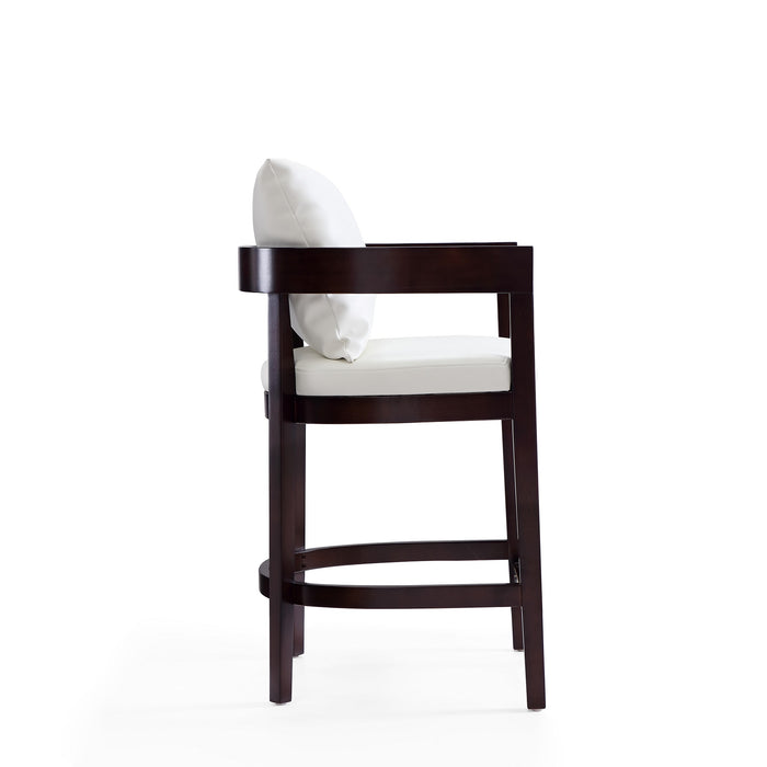Tabouret bar Ritz de Manhattan Comfort de hauteur comptoir de 34 po en hêtre - ivoire et noyer foncé