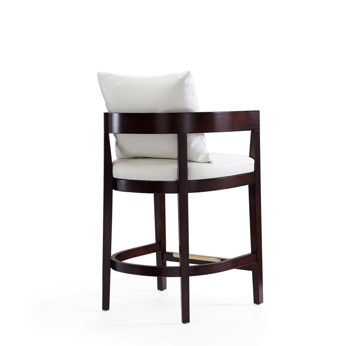Tabouret bar Ritz de Manhattan Comfort de hauteur comptoir de 34 po en hêtre - ivoire et noyer foncé