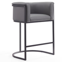 Tabouret bar Cosmopolitan de Manhattan Comfort de hauteur comptoir de 33,8 po en métal - gris et noir