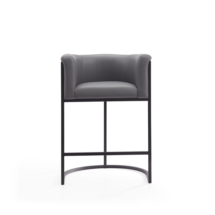 Tabouret bar Cosmopolitan de Manhattan Comfort de hauteur comptoir de 33,8 po en métal - gris et noir