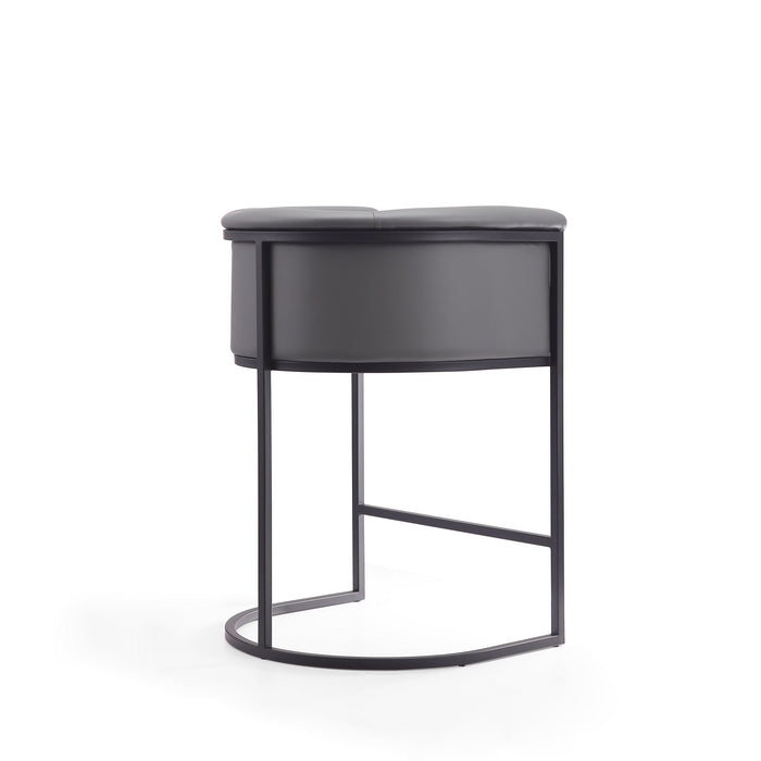 Tabouret bar Cosmopolitan de Manhattan Comfort de hauteur comptoir de 33,8 po en métal - gris et noir