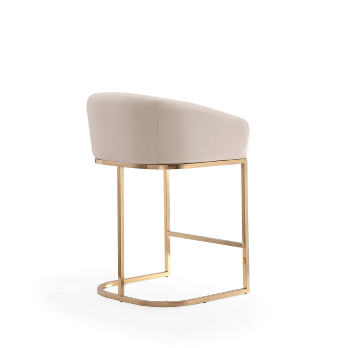 Tabouret bar Louvre de Manhattan Comfort de hauteur comptoir de 36 po en acier inoxydable - crème et doré titane 