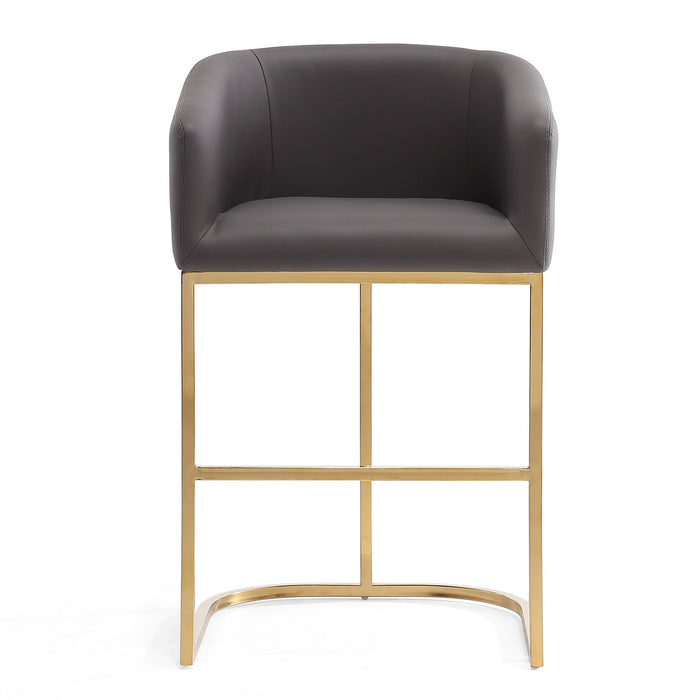 Tabouret bar Louvre de Manhattan Comfort de hauteur comptoir de 36 po en acier inoxydable - gris et doré titane
