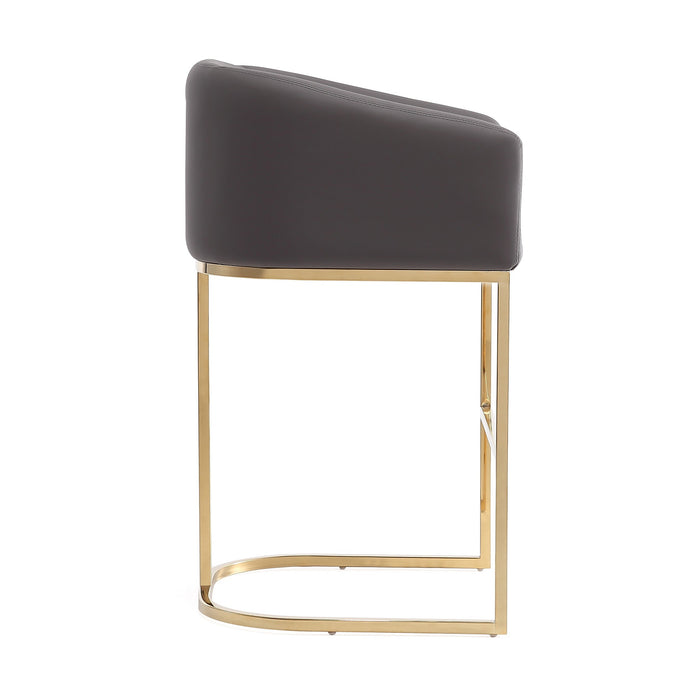 Tabouret bar Louvre de Manhattan Comfort de hauteur comptoir de 36 po en acier inoxydable - gris et doré titane