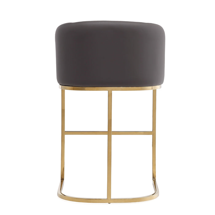Tabouret bar Louvre de Manhattan Comfort de hauteur comptoir de 36 po en acier inoxydable - gris et doré titane