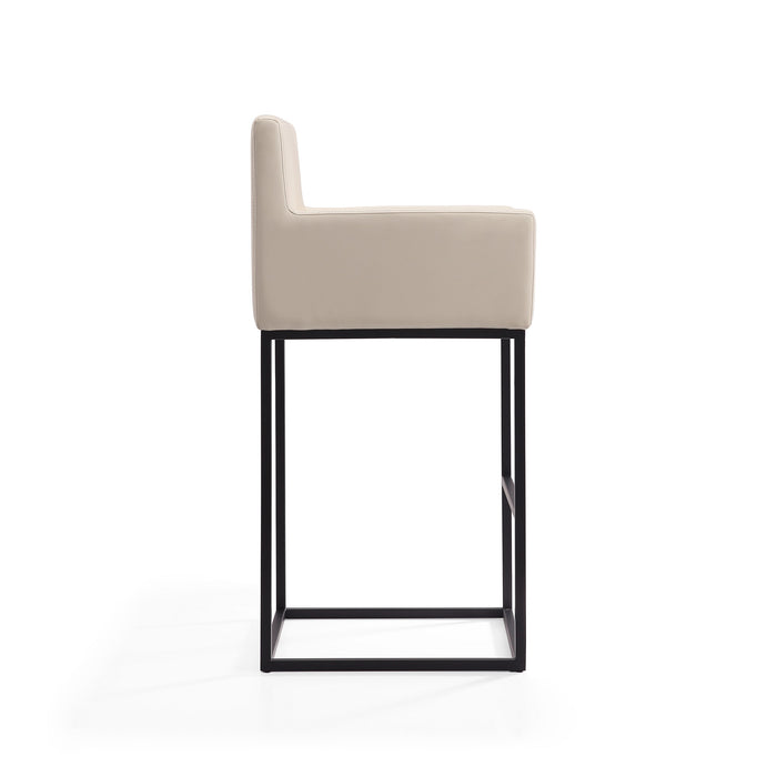 Tabouret bar Ambassador de Manhattan Comfort de hauteur comptoir de 38 po en métal - crème et noir
