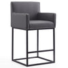 Tabouret bar Ambassador de Manhattan Comfort de hauteur comptoir de 38 po en métal - gris et noir