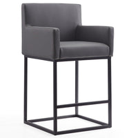 Tabouret bar Ambassador de Manhattan Comfort de hauteur comptoir de 38 po en métal - gris et noir