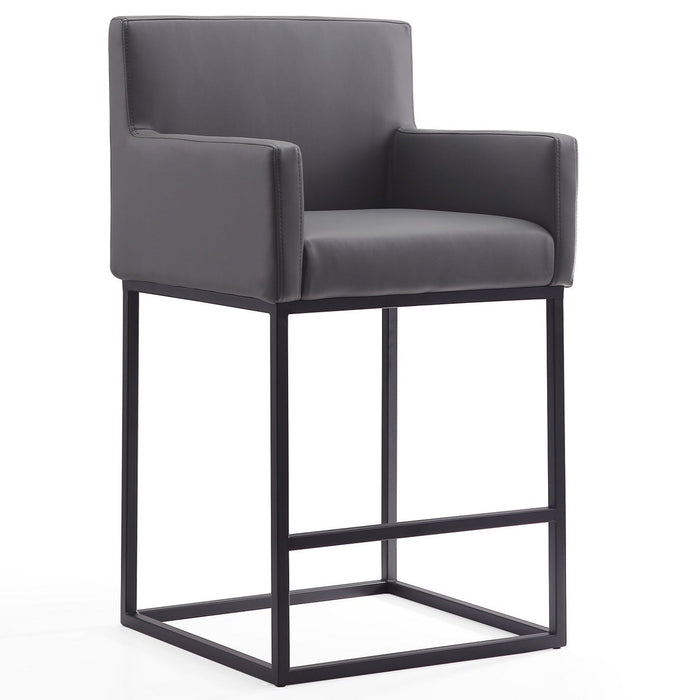 Tabouret bar Ambassador de Manhattan Comfort de hauteur comptoir de 38 po en métal - gris et noir