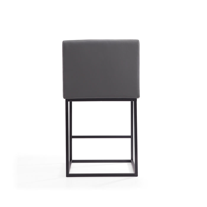 Tabouret bar Ambassador de Manhattan Comfort de hauteur comptoir de 38 po en métal - gris et noir
