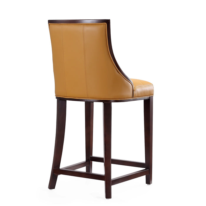 Tabouret bar Fifth Ave de Manhattan Comfort de hauteur comptoir de 39,5 po en hêtre - chameau et noyer foncé