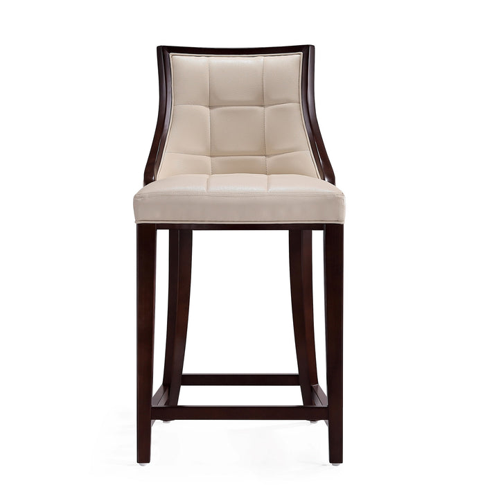 Tabouret bar Fifth Ave de Manhattan Comfort de hauteur comptoir de 39,5 po en hêtre - crème et noyer foncé