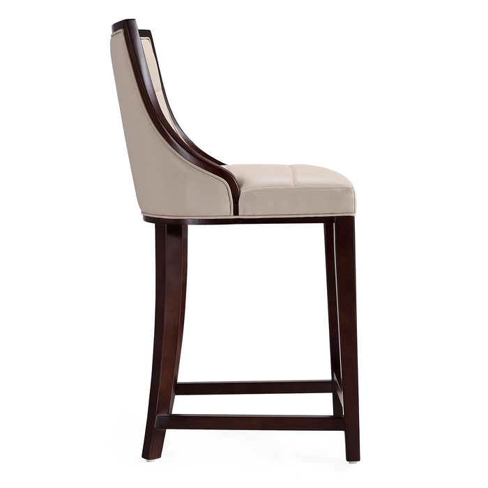Tabouret bar Fifth Ave de Manhattan Comfort de hauteur comptoir de 39,5 po en hêtre - crème et noyer foncé