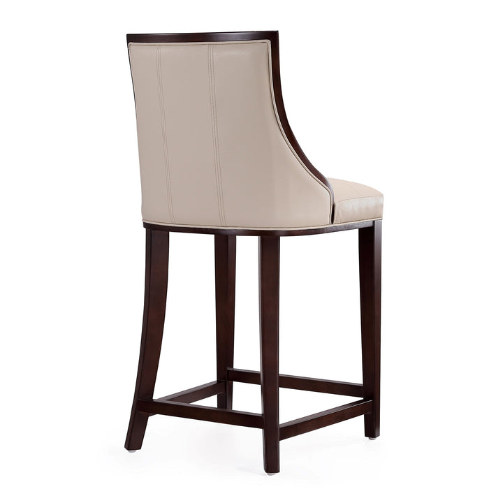 Tabouret bar Fifth Ave de Manhattan Comfort de hauteur comptoir de 39,5 po en hêtre - crème et noyer foncé