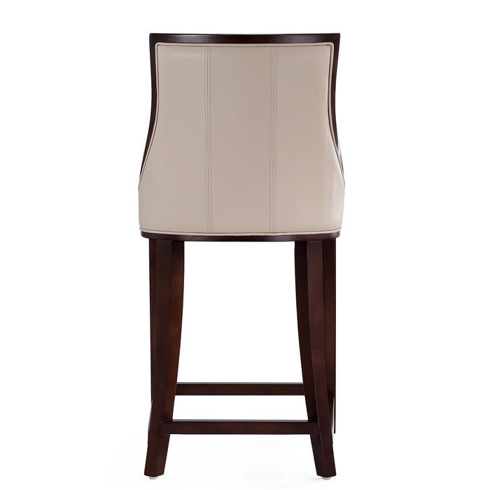 Tabouret bar Fifth Ave de Manhattan Comfort de hauteur comptoir de 39,5 po en hêtre - crème et noyer foncé
