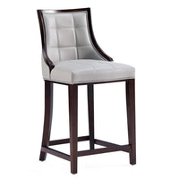 Tabouret bar Fifth Avenue de Manhattan Comfort de hauteur comptoir en similicuir - gris clair