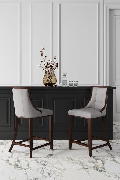 Tabouret bar Fifth Avenue de Manhattan Comfort de hauteur comptoir en similicuir - gris clair