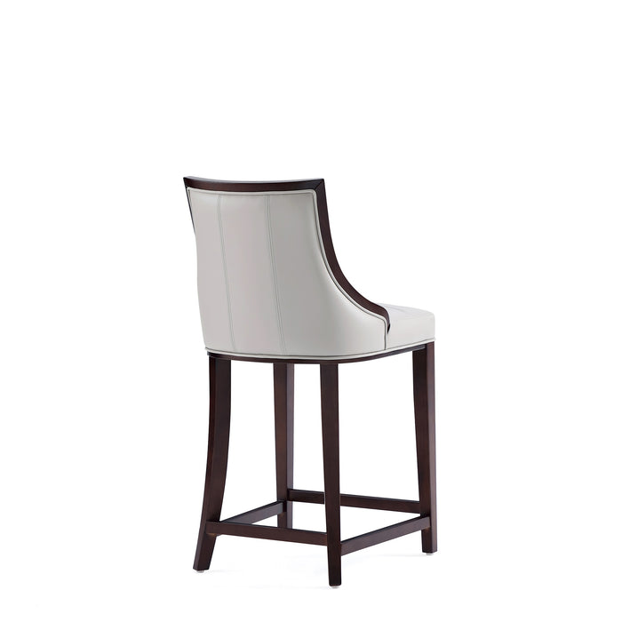 Tabouret bar Fifth Avenue de Manhattan Comfort de hauteur comptoir en similicuir - gris clair