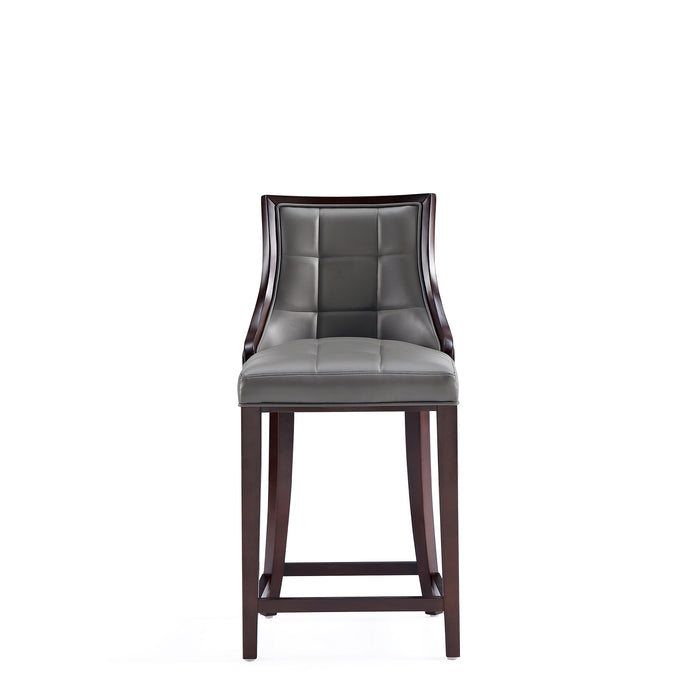 Tabouret bar Fifth Avenue de Manhattan Comfort de hauteur comptoir en similicuir - gris galet