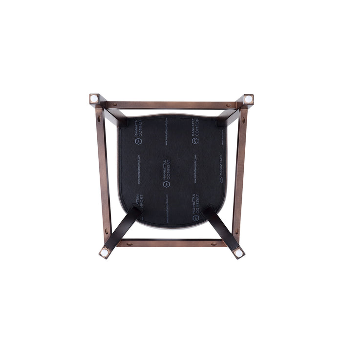 Tabouret bar Fifth Avenue de Manhattan Comfort de hauteur comptoir en similicuir - gris galet