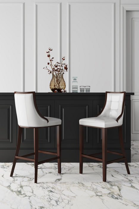 Tabouret bar Fifth Ave de Manhattan Comfort de hauteur comptoir de 39,5 po en hêtre - blanc et noyer