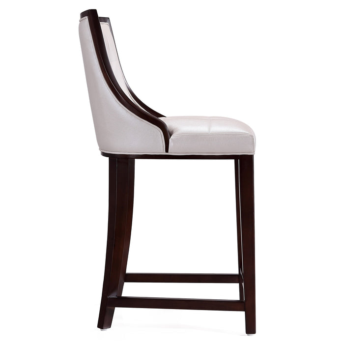 Tabouret bar Fifth Ave de Manhattan Comfort de hauteur comptoir de 39,5 po en hêtre - blanc et noyer