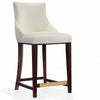 Tabouret bar moderne Shubert de Manhattan Comfort de hauteur comptoir en similicuir - ivoire