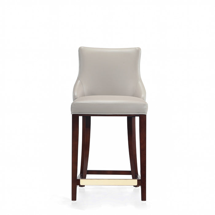 Tabouret bar moderne Shubert de Manhattan Comfort de hauteur comptoir en similicuir - gris clair