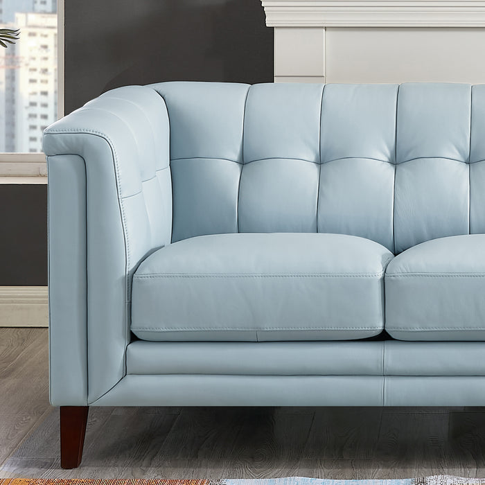 Causeuse Bodie de Hydeline en cuir - bleu spa