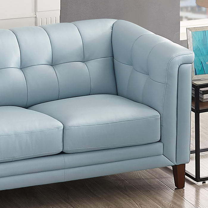 Causeuse Bodie de Hydeline en cuir - bleu spa