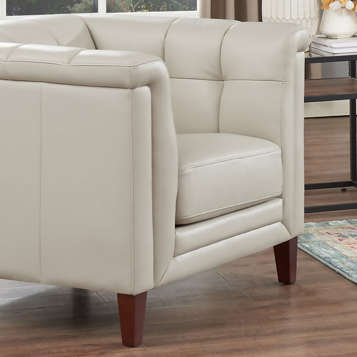 Fauteuil Bodie de Hydeline en cuir - vanille