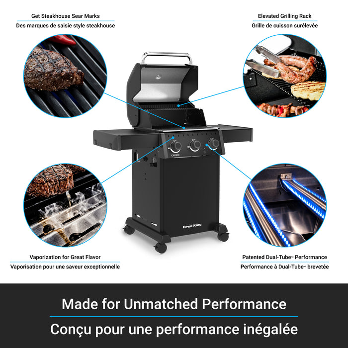 Broil King Crown 310 Shadow 4-bruleurs 32 000 BTU Barbecue a gaz naturel - 864057