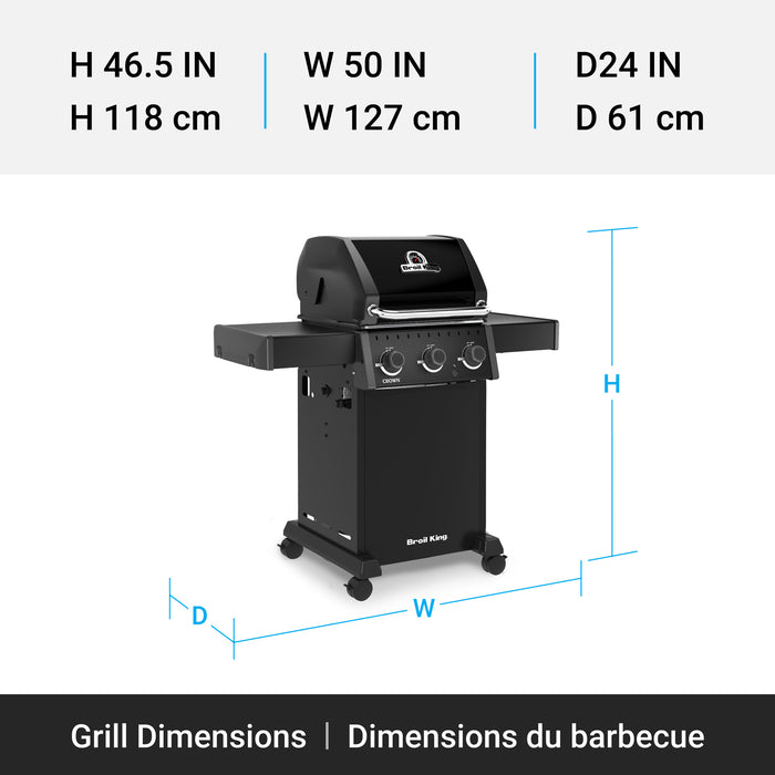 Broil King Crown 310 Shadow 4-bruleurs 32 000 BTU Barbecue a gaz propane - 864054