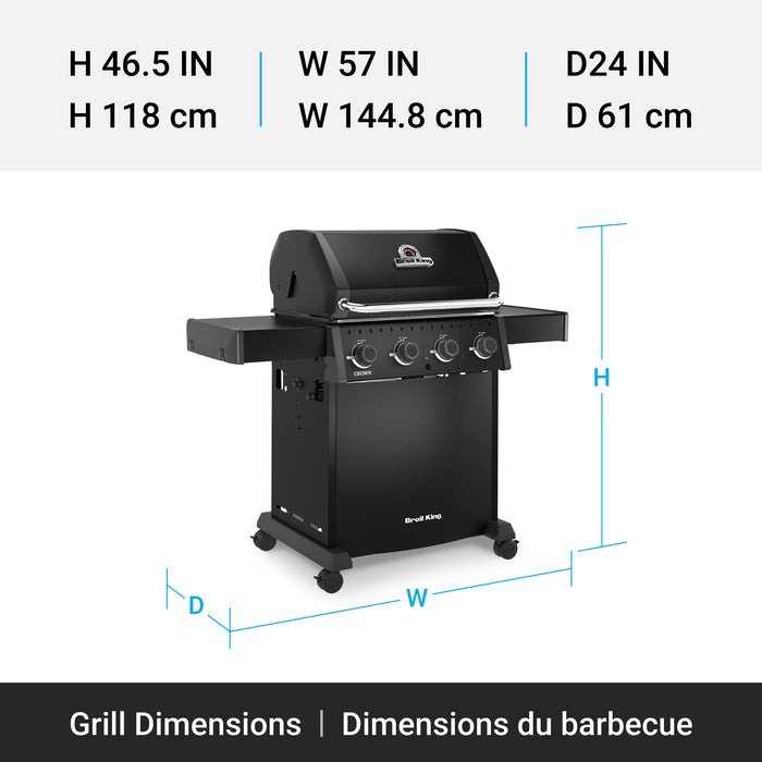 Broil King Crown 410 Shadow 4-bruleurs 40 000 BTU Barbecue a gaz propane - 865054