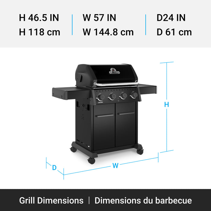 Broil King Crown 420 Shadow 4-bruleurs 40 000 BTU Barbecue a gaz propane - 865154