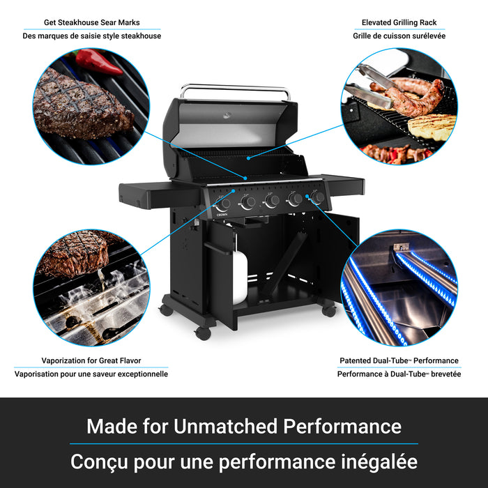 Broil King Crown 520 Shadow 5-bruleurs 45 000 BTU Barbecue a gaz propane - 866154