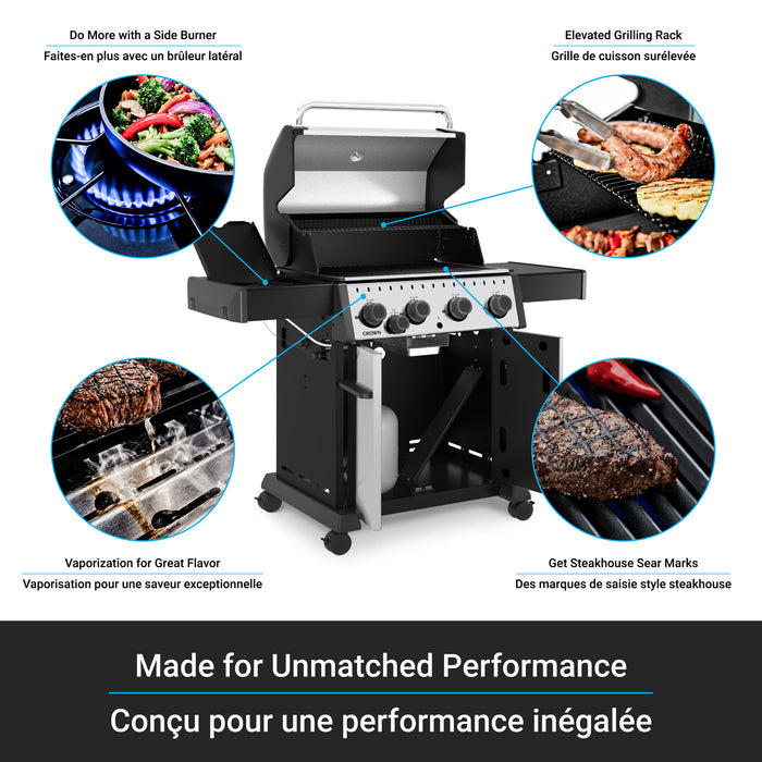 Broil King Crown S 440 4-bruleurs 40 000 BTU Barbecue a gaz propane - 865364