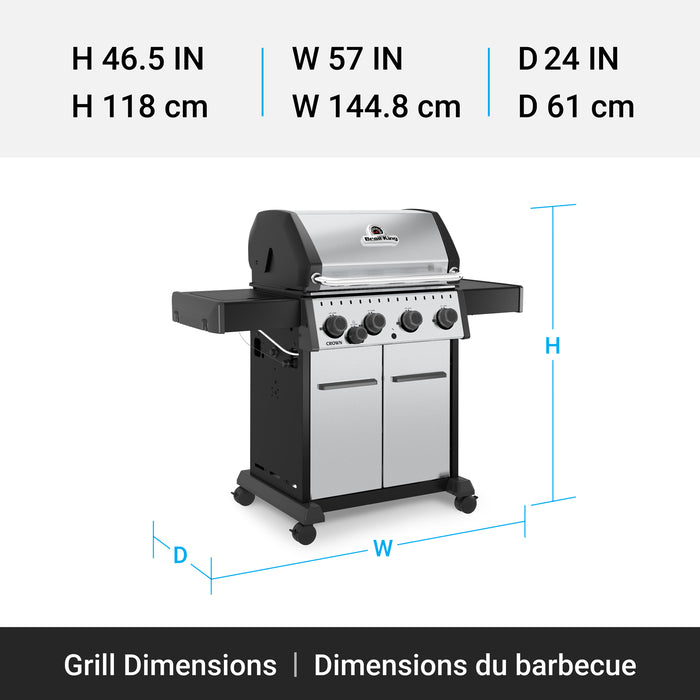 Broil King Crown S 440 4-bruleurs 40 000 BTU Barbecue a gaz propane - 865364
