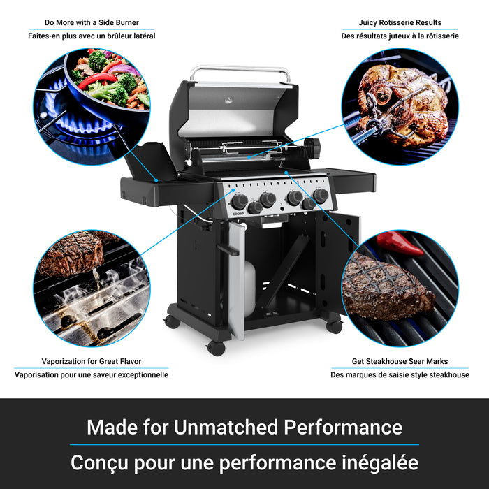 Broil King Crown S 490 4-bruleurs 40 000 BTU Barbecue a gaz naturel - 865387