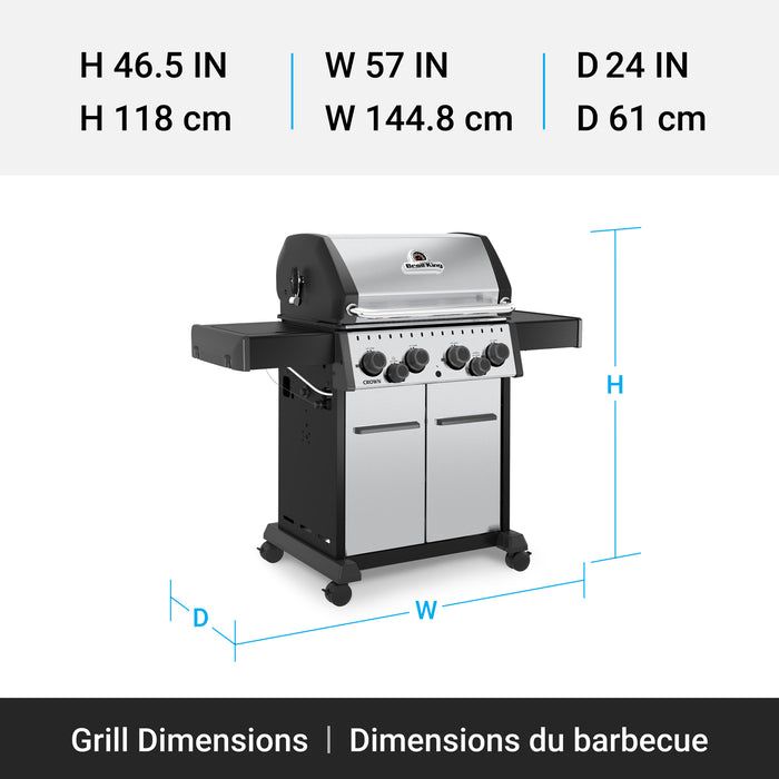 Broil King Crown S 490 4-bruleurs 40 000 BTU Barbecue a gaz naturel - 865387