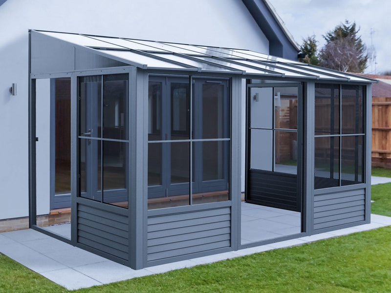 Gazebo Penguin Florence - Solarium mural 8x12 Toit de polycarbonate 
