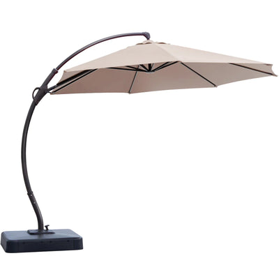 Lausaint 11FT Cantilever Umbrella with Base Beige Patio Umbrella | Parasol deporte Lausaint 3,35 m avec base beige