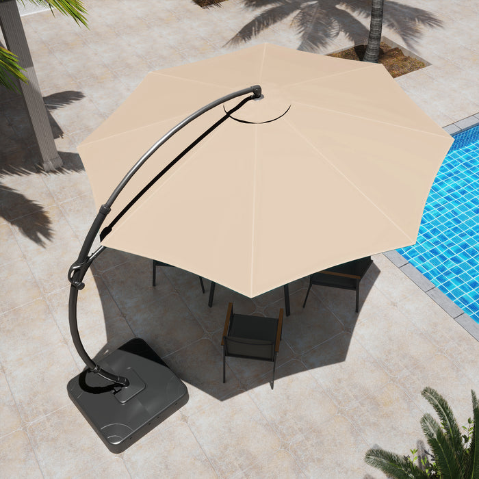 Parasol deporte Lausaint 3,35 m avec base beige