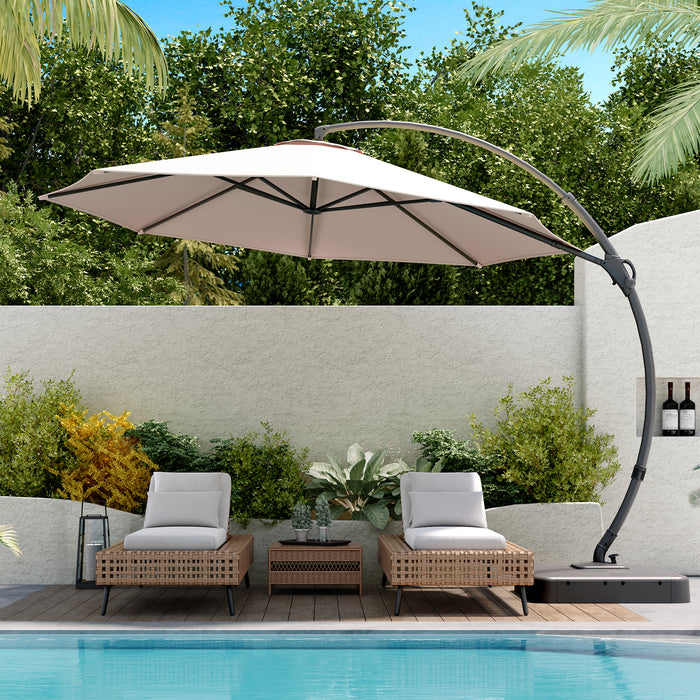 Parasol deporte Lausaint 3,35 m avec base beige