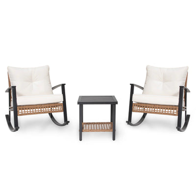 Lausaint 3 Piece Patio Conversation Set Beige Patio Seat | Ensemble de conversation pour patio Lausaint 3 pieces beige